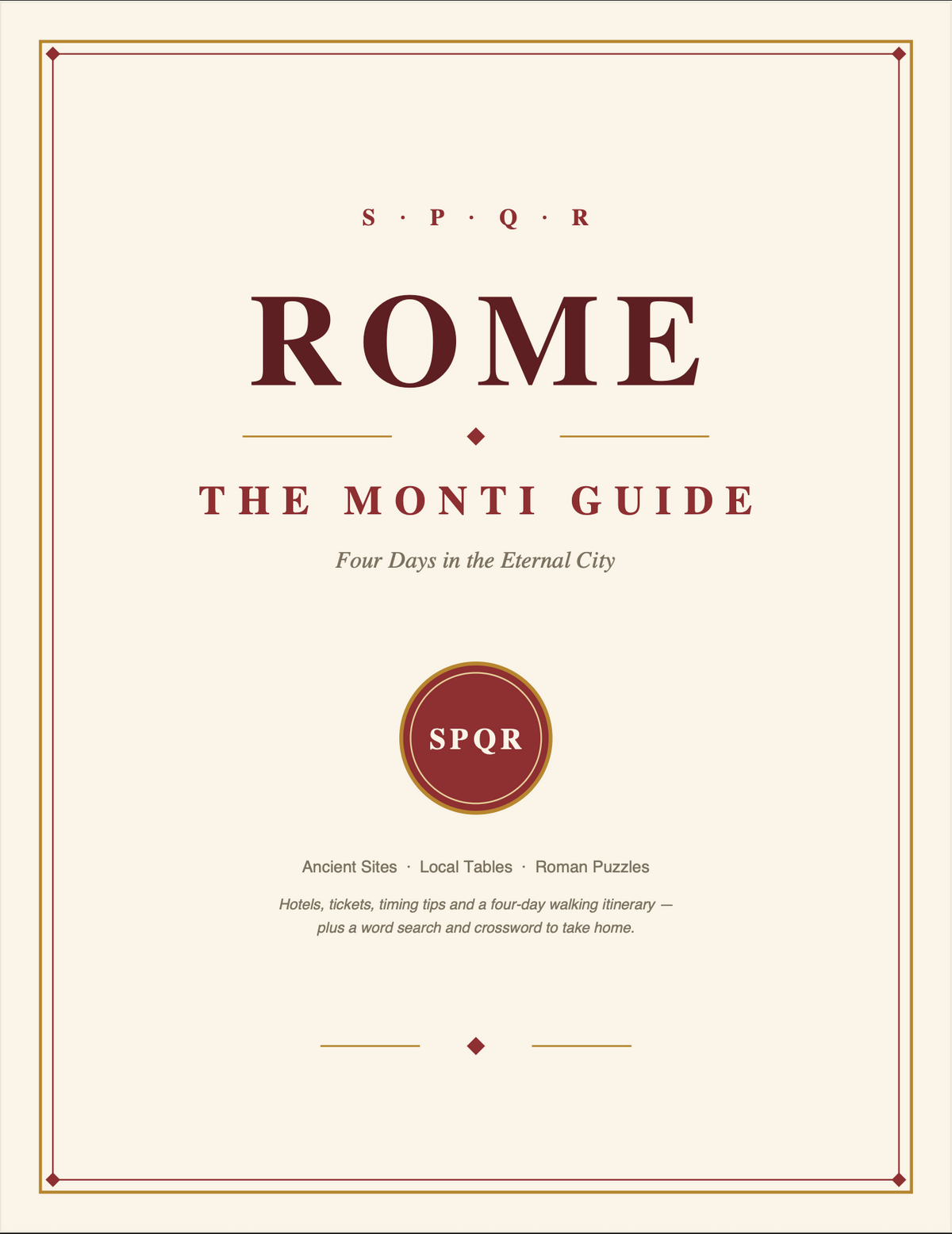 Rome: The Monti Guide | 4-Day Ancient Rome Itinerary (Printable PDF)